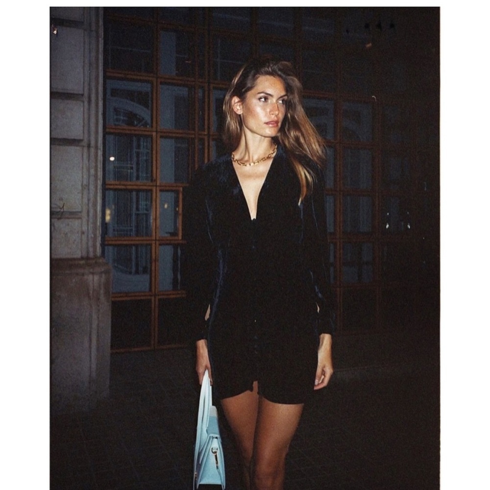 Zara short velvet dress XS
